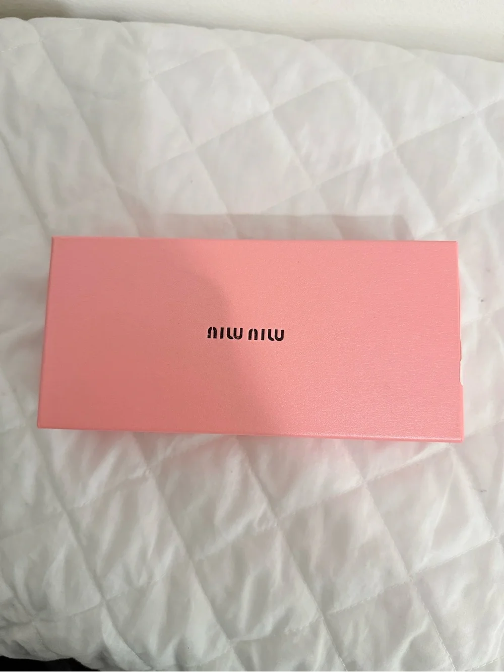 Miu Miu Gold Frame Black Lens Sunglasses with Pink Case
